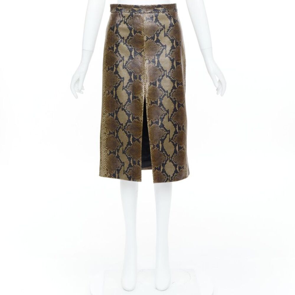 Khaite 2023 Fraser Brown Python Leather Skirt - Picture 10 of 10